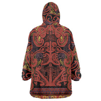 Aotearoa Iwi Rongowhakaata Wearable Blanket Hoodie Maori Wharenui House Tribal Pattern