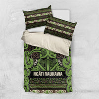 Aotearoa Iwi Ngati Raukawa Bedding Set Maori Wharenui House Tribal Pattern LT9 US Twin 172cm x 218cm Olive green - Polynesian Pride