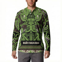 Aotearoa Iwi Ngati Raukawa Button Sweatshirt Maori Wharenui House Tribal Pattern LT9 - Polynesian Pride