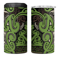 Aotearoa Iwi Ngati Raukawa 4 in 1 Can Cooler Tumbler Maori Wharenui House Tribal Pattern LT9 One Size: 16 oz Olive green - Polynesian Pride