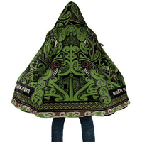 Aotearoa Iwi Ngati Raukawa Cloak Maori Wharenui House Tribal Pattern LT9 Unisex Olive green - Polynesian Pride