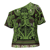 Aotearoa Iwi Ngati Raukawa Cross Shoulder Shirt Maori Wharenui House Tribal Pattern LT9 - Polynesian Pride