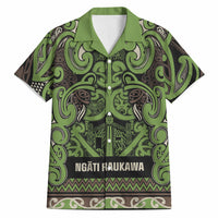 Aotearoa Iwi Ngati Raukawa Hawaiian Shirt Maori Wharenui House Tribal Pattern LT9 Olive green - Polynesian Pride