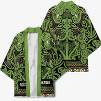 Aotearoa Iwi Ngati Raukawa Kimono Maori Wharenui House Tribal Pattern LT9 - Polynesian Pride