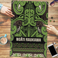 Aotearoa Iwi Ngati Raukawa Puzzle Maori Wharenui House Tribal Pattern LT9 Olive green - Polynesian Pride