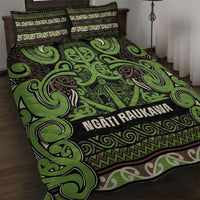Aotearoa Iwi Ngati Raukawa Quilt Bed Set Maori Wharenui House Tribal Pattern LT9 Olive green - Polynesian Pride