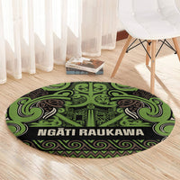 Aotearoa Iwi Ngati Raukawa Round Carpet Maori Wharenui House Tribal Pattern LT9 - Polynesian Pride