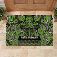 Aotearoa Iwi Ngati Raukawa Rubber Doormat Maori Wharenui House Tribal Pattern LT9 Olive green - Polynesian Pride