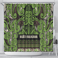 Aotearoa Iwi Ngati Raukawa Shower Curtain Maori Wharenui House Tribal Pattern LT9 - Polynesian Pride