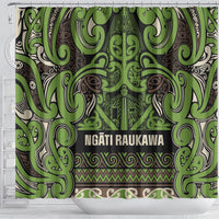 Aotearoa Iwi Ngati Raukawa Shower Curtain Maori Wharenui House Tribal Pattern LT9 - Polynesian Pride
