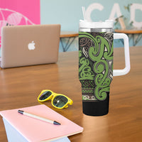 Aotearoa Iwi Ngati Raukawa Tumbler With Handle Maori Wharenui House Tribal Pattern LT9 - Polynesian Pride