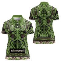 Aotearoa Iwi Ngati Raukawa Women Polo Shirt Maori Wharenui House Tribal Pattern LT9 - Polynesian Pride