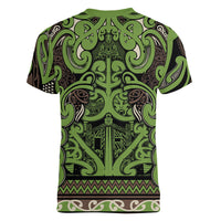Aotearoa Iwi Ngati Raukawa Women V-Neck T-Shirt Maori Wharenui House Tribal Pattern LT9 - Polynesian Pride