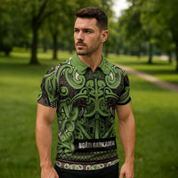 Aotearoa Iwi Ngati Raukawa Zipper Polo Shirt Maori Wharenui House Tribal Pattern LT9 - Polynesian Pride