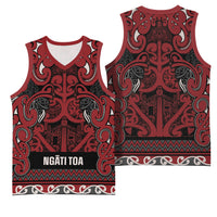 Aotearoa Iwi Ngati Toa Basketball Jersey Maori Wharenui House Tribal Pattern LT9 - Polynesian Pride
