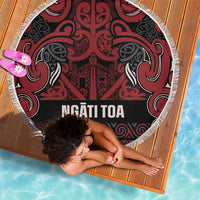 Aotearoa Iwi Ngati Toa Beach Blanket Maori Wharenui House Tribal Pattern LT9 - Polynesian Pride