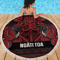 Aotearoa Iwi Ngati Toa Beach Blanket Maori Wharenui House Tribal Pattern LT9 - Polynesian Pride