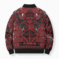 Aotearoa Iwi Ngati Toa Bomber Puffer Jacket Maori Wharenui House Tribal Pattern LT9 - Polynesian Pride