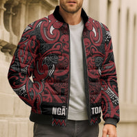 Aotearoa Iwi Ngati Toa Bomber Puffer Jacket Maori Wharenui House Tribal Pattern LT9 - Polynesian Pride