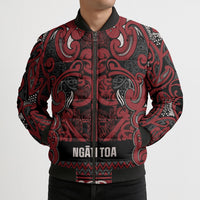 Aotearoa Iwi Ngati Toa Bomber Puffer Jacket Maori Wharenui House Tribal Pattern LT9 - Polynesian Pride