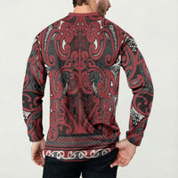 Aotearoa Iwi Ngati Toa Button Sweatshirt Maori Wharenui House Tribal Pattern LT9 - Polynesian Pride