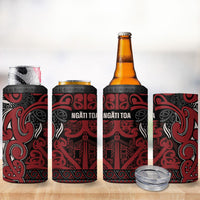 Aotearoa Iwi Ngati Toa 4 in 1 Can Cooler Tumbler Maori Wharenui House Tribal Pattern LT9 - Polynesian Pride