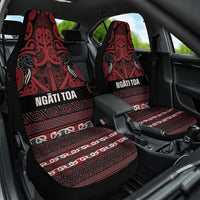 Aotearoa Iwi Ngati Toa Car Seat Cover Maori Wharenui House Tribal Pattern LT9 One Size Dark Red - Polynesian Pride