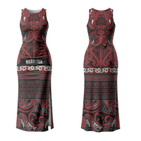 Aotearoa Iwi Ngati Toa Couples Matching Tank Maxi Dress and Long Sleeve Button Shirt Maori Wharenui House Tribal Pattern LT9 - Polynesian Pride