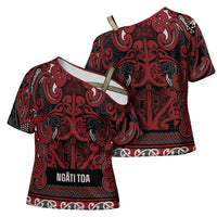 Aotearoa Iwi Ngati Toa Cross Shoulder Shirt Maori Wharenui House Tribal Pattern LT9 - Polynesian Pride
