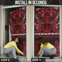 Aotearoa Iwi Ngati Toa Door Cover Maori Wharenui House Tribal Pattern LT9 - Polynesian Pride