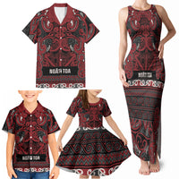 Aotearoa Iwi Ngati Toa Family Matching Tank Maxi Dress and Hawaiian Shirt Maori Wharenui House Tribal Pattern LT9 - Polynesian Pride