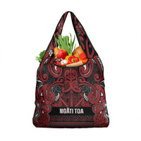 Aotearoa Iwi Ngati Toa Grocery Bag Maori Wharenui House Tribal Pattern LT9 1-pack One Size Dark Red - Polynesian Pride