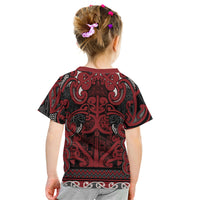 Aotearoa Iwi Ngati Toa Kid T Shirt Maori Wharenui House Tribal Pattern