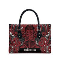 Aotearoa Iwi Ngati Toa Leather Bag Maori Wharenui House Tribal Pattern LT9 - Polynesian Pride