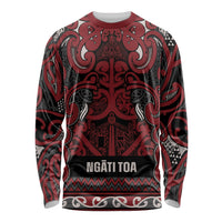 Aotearoa Iwi Ngati Toa Long Sleeve Shirt Maori Wharenui House Tribal Pattern LT9 Unisex Dark Red - Polynesian Pride