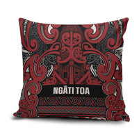 Aotearoa Iwi Ngati Toa Pillow Cover Maori Wharenui House Tribal Pattern LT9 Dark Red - Polynesian Pride