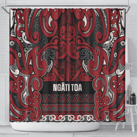 Aotearoa Iwi Ngati Toa Shower Curtain Maori Wharenui House Tribal Pattern LT9 - Polynesian Pride