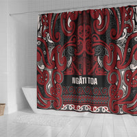 Aotearoa Iwi Ngati Toa Shower Curtain Maori Wharenui House Tribal Pattern LT9 - Polynesian Pride