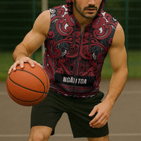 Aotearoa Iwi Ngati Toa Sleeveless Zip Hoodie Maori Wharenui House Tribal Pattern LT9 - Polynesian Pride