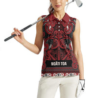 Aotearoa Iwi Ngati Toa Women Sleeveless Polo Shirt Maori Wharenui House Tribal Pattern LT9 - Polynesian Pride