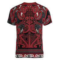 Aotearoa Iwi Ngati Toa Women V-Neck T-Shirt Maori Wharenui House Tribal Pattern LT9 - Polynesian Pride