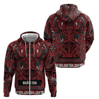 Aotearoa Iwi Ngati Toa Zip Hoodie Maori Wharenui House Tribal Pattern LT9 - Polynesian Pride