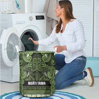 Aotearoa Iwi Ngāti Tama ki Taranaki Trust Laundry Basket Maori Wharenui House Tribal Pattern LT9 - Polynesian Pride