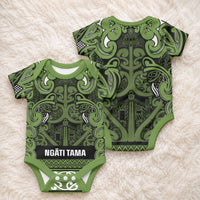 Aotearoa Iwi Ngāti Tama ki Taranaki Trust Baby Onesie Maori Wharenui House Tribal Pattern