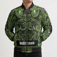 Aotearoa Iwi Ngāti Tama ki Taranaki Trust Bomber Puffer Jacket Maori Wharenui House Tribal Pattern
