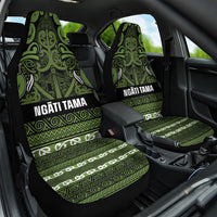 Aotearoa Iwi Ngāti Tama ki Taranaki Trust Car Seat Cover Maori Wharenui House Tribal Pattern LT9 One Size Lime - Polynesian Pride