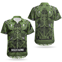 Aotearoa Iwi Ngāti Tama ki Taranaki Trust Couples Matching Off Shoulder Maxi Dress and Hawaiian Shirt Maori Wharenui House Tribal Pattern LT9 - Polynesian Pride