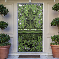 Aotearoa Iwi Ngāti Tama ki Taranaki Trust Door Cover Maori Wharenui House Tribal Pattern LT9 Lime - Polynesian Pride
