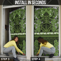 Aotearoa Iwi Ngāti Tama ki Taranaki Trust Door Cover Maori Wharenui House Tribal Pattern LT9 - Polynesian Pride