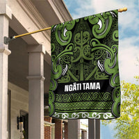 Aotearoa Iwi Ngāti Tama ki Taranaki Trust Garden Flag Maori Wharenui House Tribal Pattern LT9 House Flag Lime - Polynesian Pride